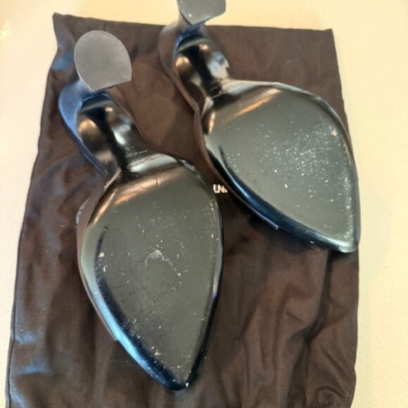 Saint Laurent Black Satin Mule Sandals w/ Box + Dustbags - Picture 8 of 10